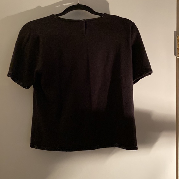 Moda Seta Sandra King size M silk & cashmere short sleeved black sweater - Picture 5 of 7